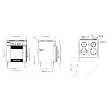 Picture of TurboFan - TurboFan - 810mm 30M Series Manual Electric Convection Oven with Cooktop