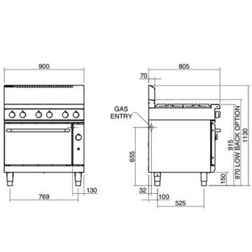 Picture of Waldorf - 900mm 800 Series Gas Range with Gas Oven