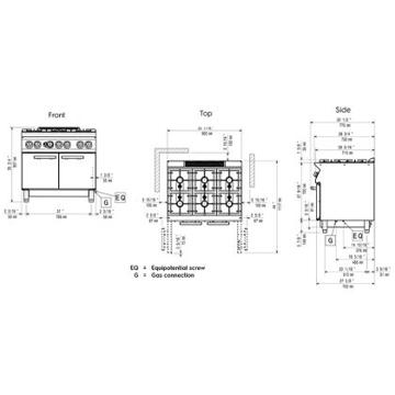 Picture of Electrolux - 900mm 6x Burner Gas Cooktop with Oven