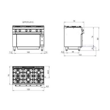 Picture of Baron - 1200mm 700 Series Gas Range with Large Gas Oven