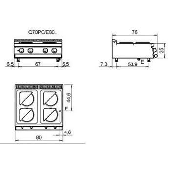 Picture of Baron - 800mm 4x Burner 700 Series Electric Cooktop