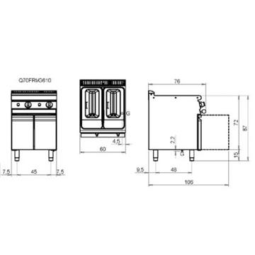 Picture of Baron - 2x 10 Litre 700 Series Split Pot Gas Deep Fryer