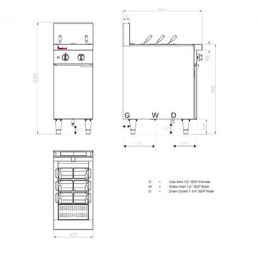 Picture of Trueheat - 400mm RC Series Gas Pasta Cooker