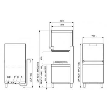 Picture of Smeg - 734mm Professional TopLine Passthrough Dishwasher