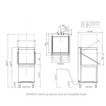 Picture of 633mm Pass-Through Dishwasher with Hood