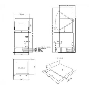 Picture of Washtech - 705mm Pass-Through Dishwasher