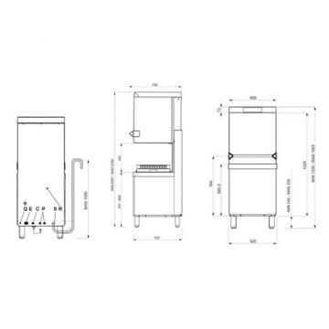 Picture of Smeg - 620mm EcoLine Passthrough Dishwasher with Hood