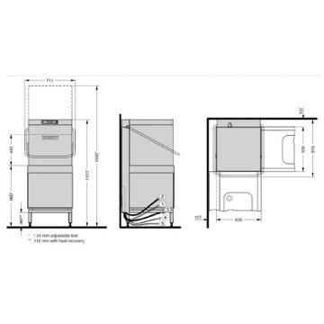 Picture of Hobart - 636mm Profi Premium Pass-Through Dishwasher with Hood