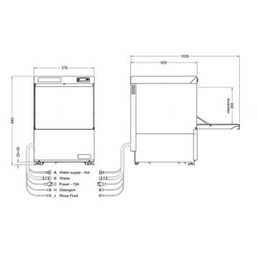 Picture of Washtech - 570mm Undercounter Dishwasher