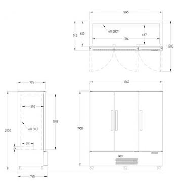 Picture of Williams - 1500 Litre 3-Door Refrigerator