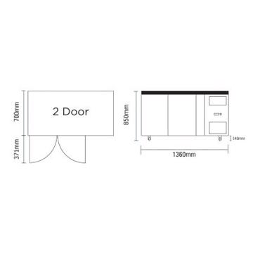 Picture of Bromic Refrigeration - 282 Litre 2-Door Undercounter Refrigerator