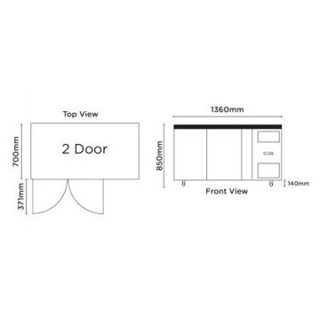 Picture of Bromic Refrigeration - 282 Litre Undercounter 2-Door Freezer