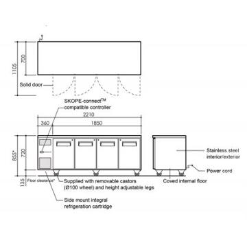 Picture of SKOPE - ReFlex 526 Litre 4-Door Undercounter Refrigerator