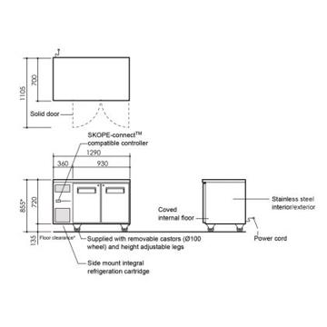 Picture of SKOPE - ReFlex 284 Litre 2-Door Undercounter Refrigerator