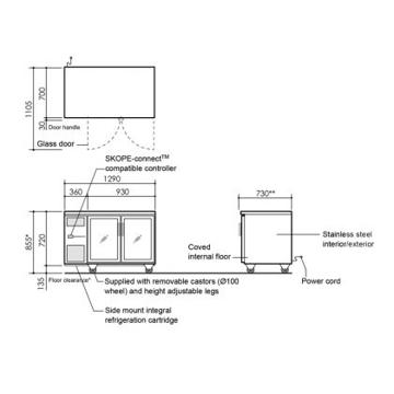 Picture of SKOPE - ReFlex 284 Litre 2-Door Undercounter Refrigerator