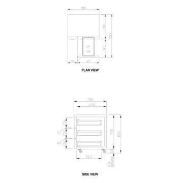 Picture of Turbo Air - 198 Litre Undercounter 3-Drawer Refrigerator