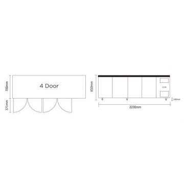 Picture of Bromic Refrigeration - 553 Litre Undercounter 4-Door Refrigerator