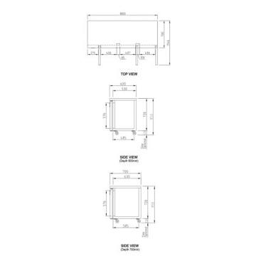 Picture of Turbo Air - 538 Litre Undercounter 3-Door Refrigerator