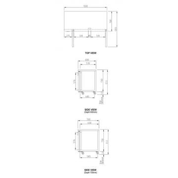 Picture of Turbo Air - 425 Litre Undercounter 2-Door Refrigerator