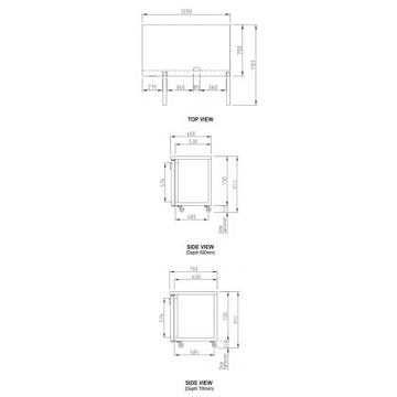 Picture of Turbo Air - 311 Litre Undercounter 2-Door Refrigerator