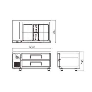 Picture of Turbo Air - 190 Litre Undercounter 2-Drawer Refrigerator