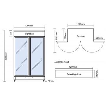 Picture of Bromic Refrigeration - 960 Litre 2-Door Display Refridgerator