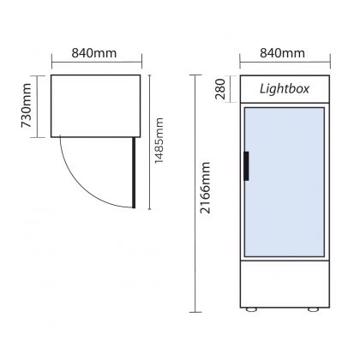 Picture of Bromic Refrigeration - 660 Litre Single Door Refrigerator with Lightbox