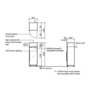 Picture of SKOPE - 610 Litre Top Mount Single Door Display Refrigerator