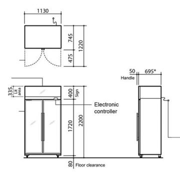 Picture of SKOPE - 980 Litre Top Mount 2-Door Display Refrigerator