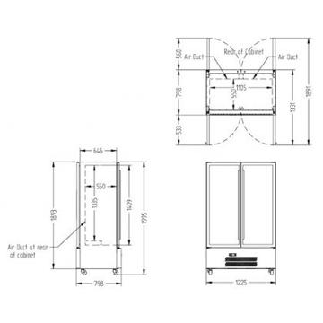 Picture of Williams - 900 Litre Quartz Star Bottom Mount 2-Door Display Refrigerator