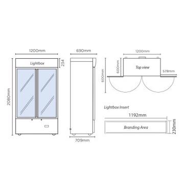 Picture of Bromic Refrigeration - 960 Litre 2-Door Display Refrigerator