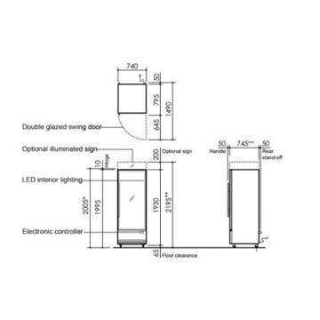 Picture of SKOPE - 584 Litre Bottom Mount Single Door Display Refrigerator