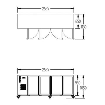 Picture of Williams - 775 Litre Self-Contained 4-Door Back Bar Refrigerator