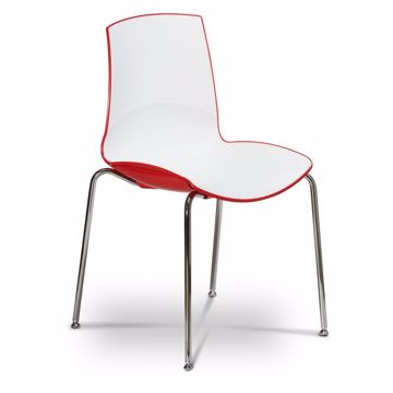 Picture of Gleam Chrome 4-leg Visitor Chair White shell