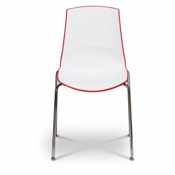 Picture of Gleam Chrome 4-leg Visitor Chair White shell