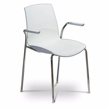 Picture of Gleam Chrome 4-leg Visitor Chair White shell