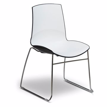 Picture of Gleam Chrome 4-leg Visitor Chair White shell