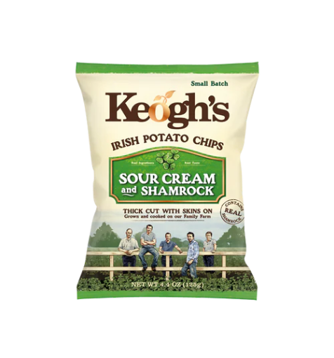 Keogh's Sour Cream & Shamrock Chips 125g-1