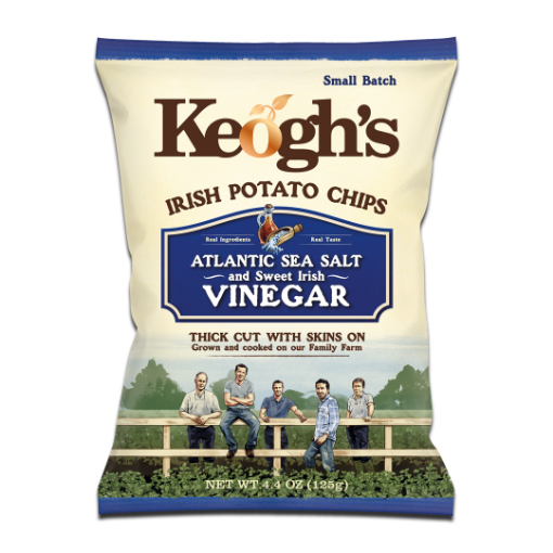 Keogh's Atlantic Sea Salt & Sweet Irish Vinegar Chips 125g-1