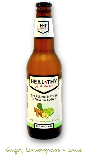 Heal Thy Soda - Sparkling Natural Prebiotic Soda - Ginger Lemongrass & Lime 330ml - 12 Units per carton-1