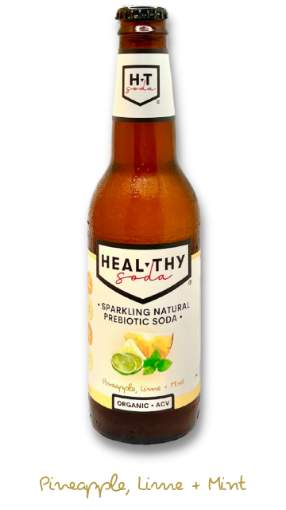 Heal Thy Soda - Sparkling Natural Prebiotic Soda - Pineapple, Lime & Mint 330ml - 12 Units per carton-1