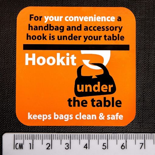 Bagmate Hook - 65mm Promotional Table Sticker (5 Units per pack) -1