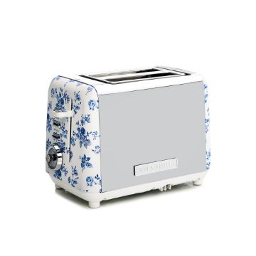 LAURA ASHLEY 2 SLICE TOASTER -  ELVENDEN BLUE & SILVER- 3 Units Per Carton-1