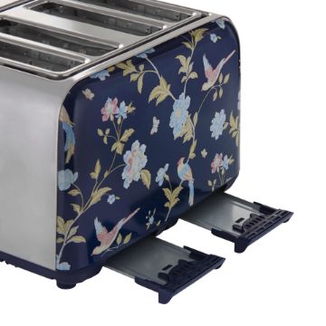 LAURA ASHLEY 4 SLICE TOASTER -  ELVENDEN BLUE & SILVER- 2 Units Per Carton-4