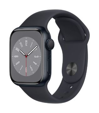 Apple Watch Series 8 GPS 41mm Midnight Aluminium Case with Midnight Sport Band - Regular