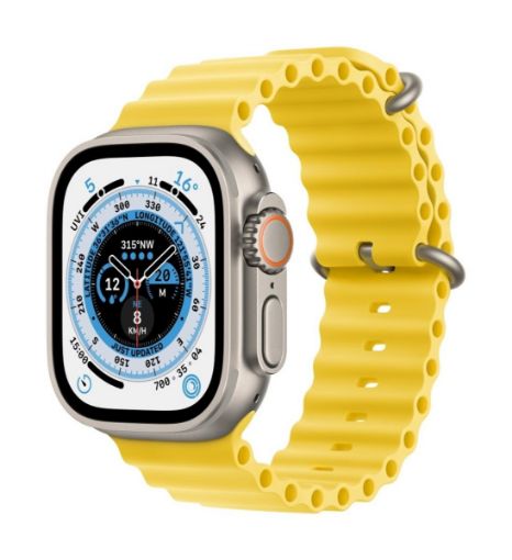 Apple Watch Ultra GPS + Cellular, 49mm Titanium Case with Yellow Ocean Band