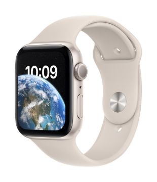 Apple Watch SE GPS 44mm Starlight Aluminium Case with Starlight Sport Band - Regular