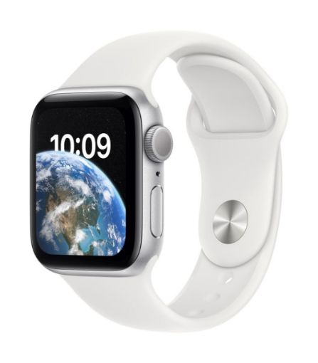 Apple Watch SE GPS 40mm Silver Aluminium Case with White Sport Band - Regular