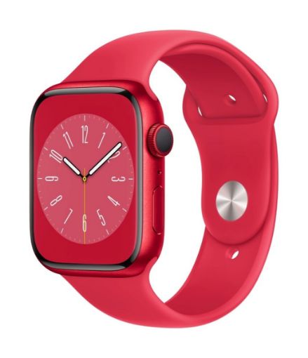Apple Watch Series 8 GPS + Cellular 45mm RED Aluminium Case with RED Sport Band-Regular