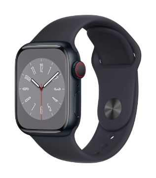 Apple Watch Series 8 GPS + Cellular 41mm Midnight Aluminium Case with Midnight Sport Band - Regular